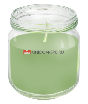 Свеча в банке стеклянной 80мл ароматическая зеленое яблоко  (24)        501342