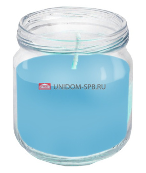 Свеча в банке стеклянной 80мл ароматическая морской бриз  (24)        501107