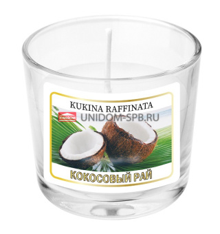 Свеча в стакане Алания 60*55мм ароматическая кокосовый рай    (12)        400140