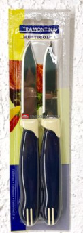Нож Multicolor д/очистки овощей с зубцами 7,5см сине-белый (упаковка 2шт.)     (2) (12)     23528/213