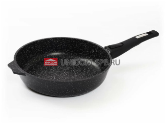 Сковорода 280 мм АП"Гранит Black Induction pro" с пласт.руч.     (10)     28802И