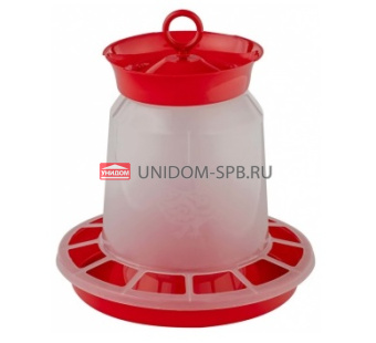 Кормушка 10л Низ: 340*375*65мм. Высота: колбы - 285мм; кормушки - 280мм. Верх: 185*55*220мм (красный)   (1)