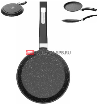 Сковорода 240 мм АП "Гранит Black Induction pro" блинная с пласт.руч.     (10)     14802И
